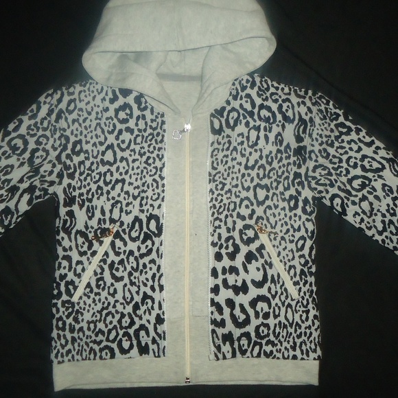 NEW JUICY ANIMAL LEOPARD GRAY BLACK WARM JACKET 14